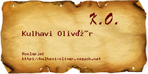 Kulhavi Olivér névjegykártya